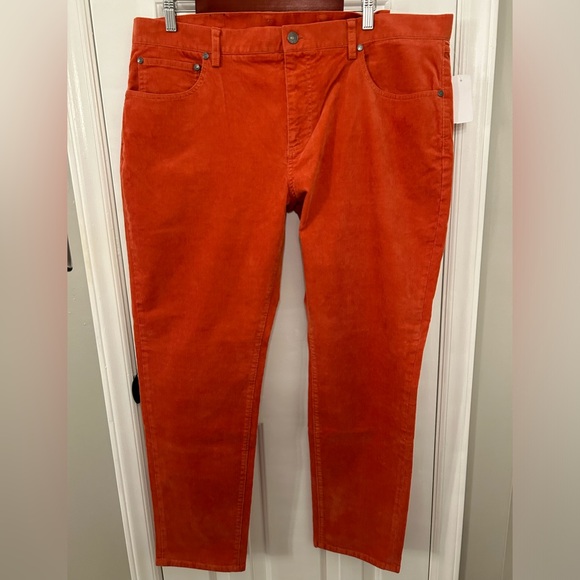 NWT Men’s Brooks Brothers Size 40x30 Orange Slim Fit Corduroy Pants